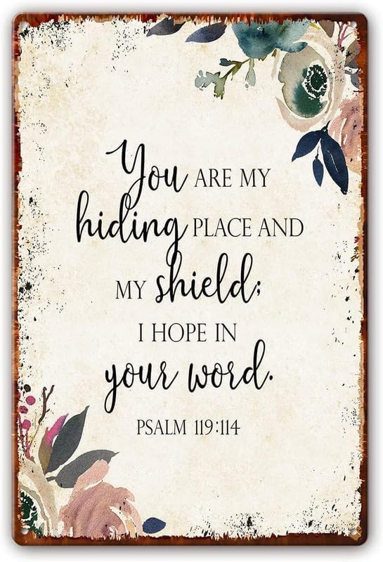 Amazon.com: Cosrkee Psalm 119:114 Metal Signs Bible Verse